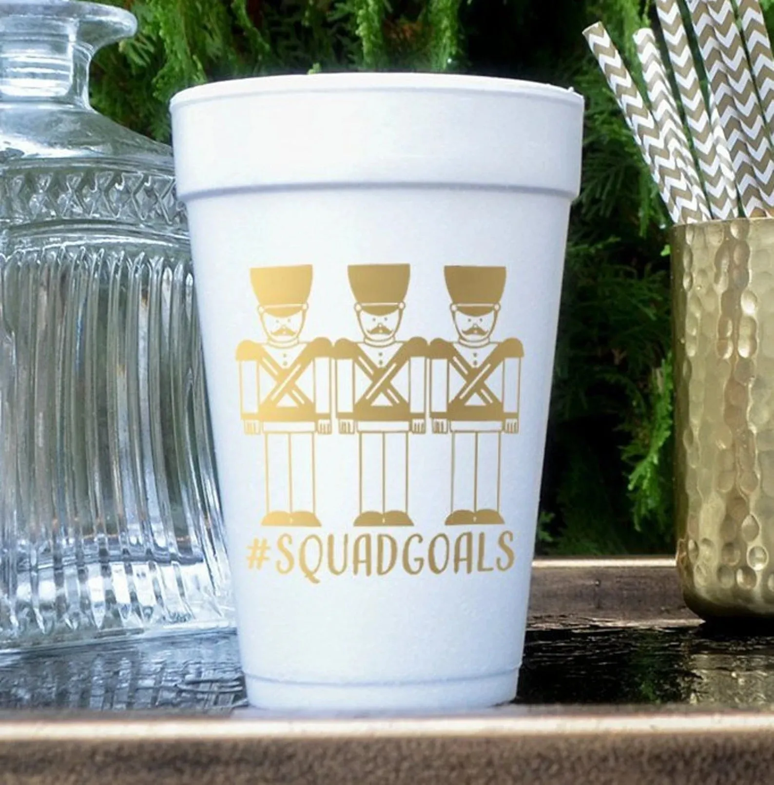 Personalized Nutcracker Christmas Foam Cups