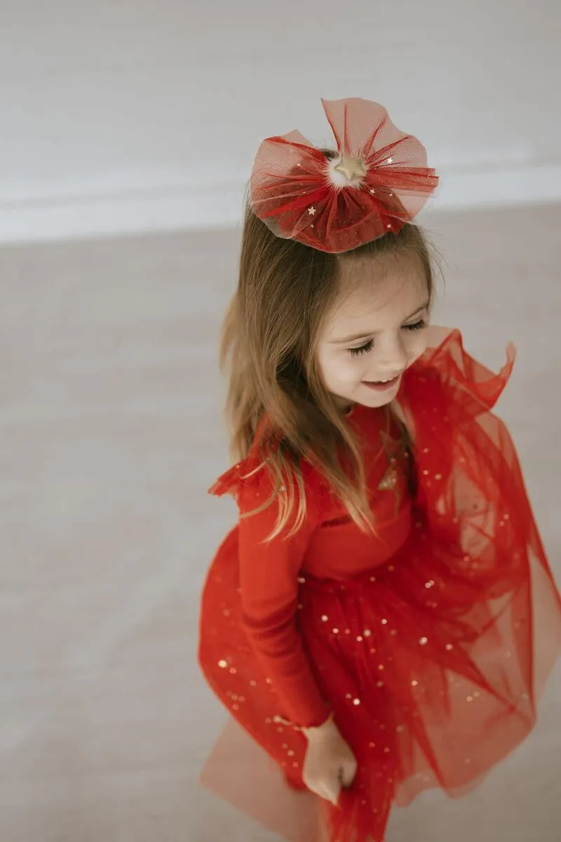 Petite Hailey Star Frill Tutu Dress - Red