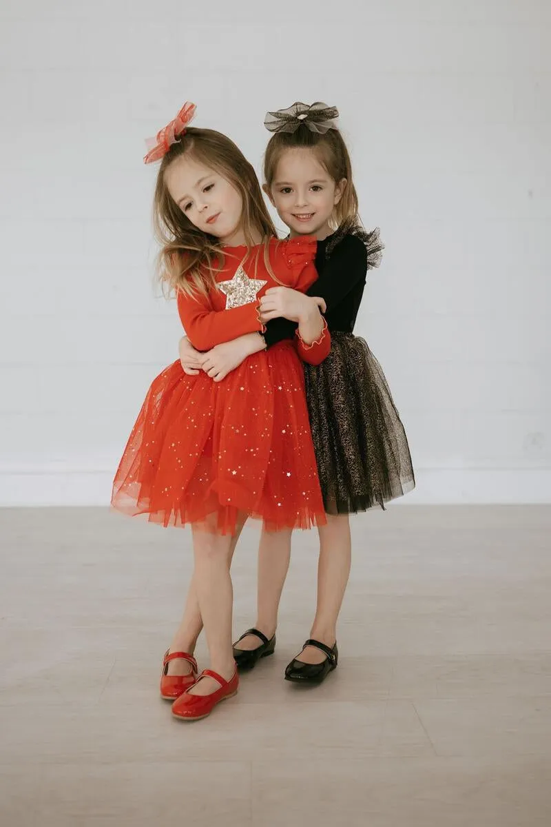 Petite Hailey Star Frill Tutu Dress - Red