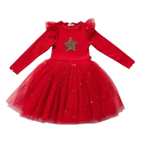 Petite Hailey Star Frill Tutu Dress - Red