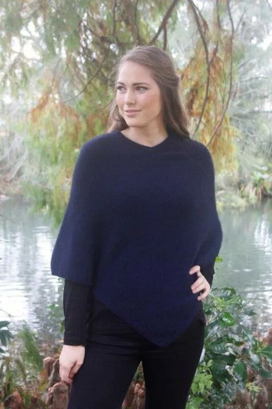 Poncho Possum Merino Classic Midnight Blue