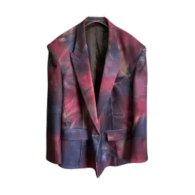 Pre Order:  Multicolor Tie-Dye Single-Breasted Loose Blazer