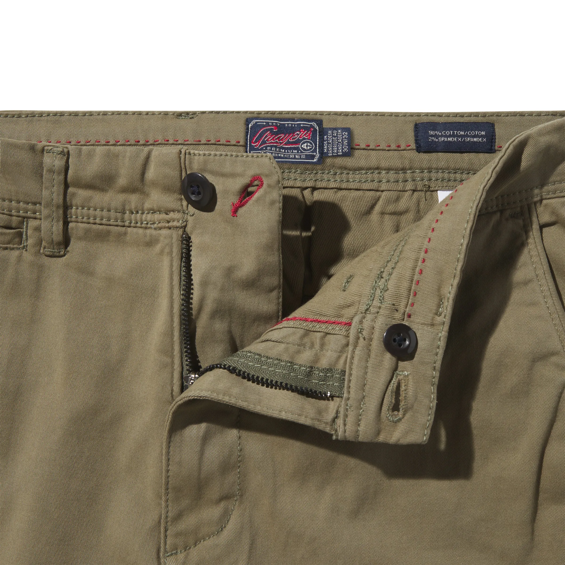 Precision Stretch Classic Fit Chino - Military Olive