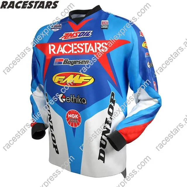 RACESTARS Motocross MTB Jersey Men Motorcycle Mountain Bike Team Downhill Jersey MTB Offroad DH MX Bicycle Long Motorcycle Shirt