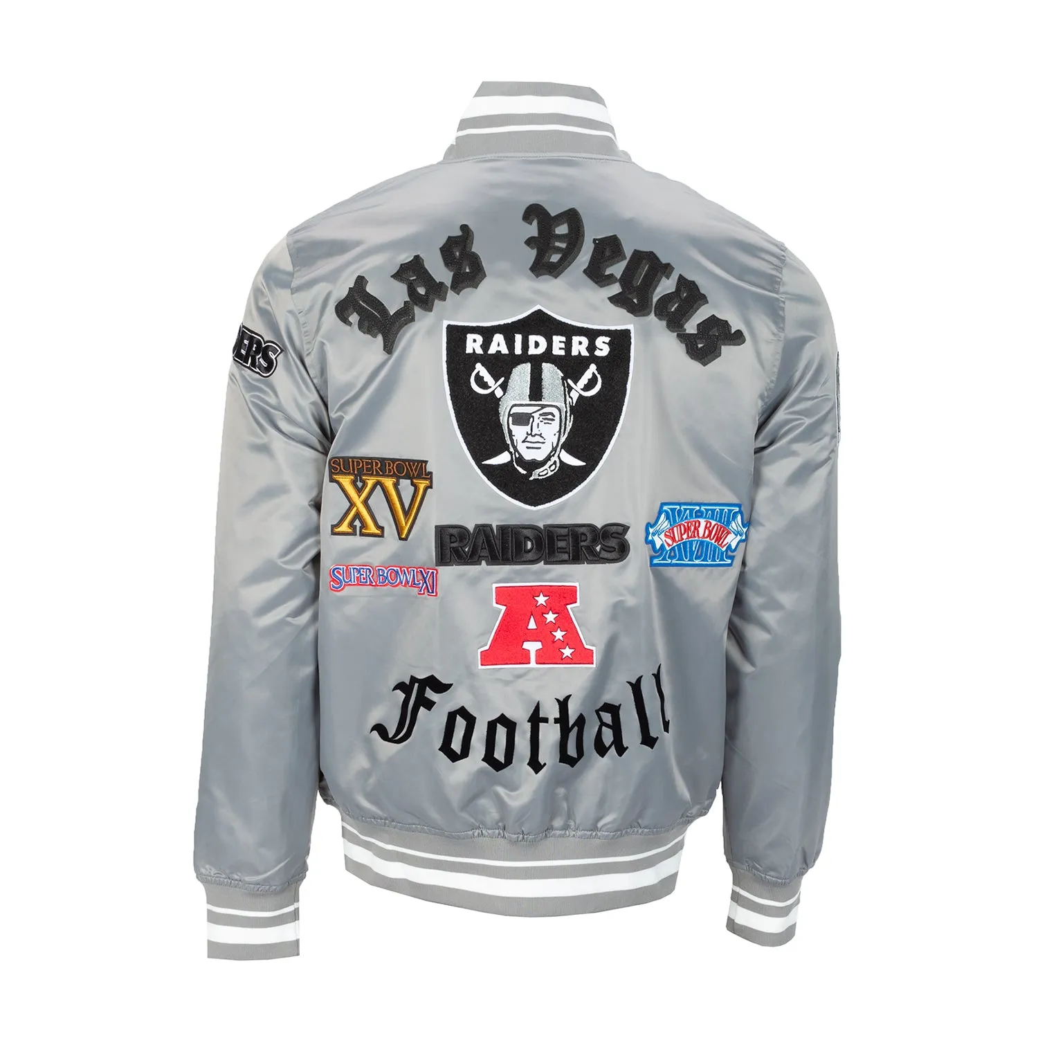 Raiders Old English Satin Jacket - Mens