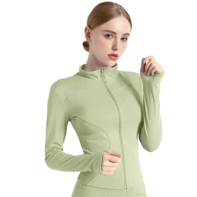 S-3XL Long Sleeve Sports Jacket Women Zip Fitness Yoga Shirt Gym Top Activewear Running Coats Workout Clothes for Cycling Sexy