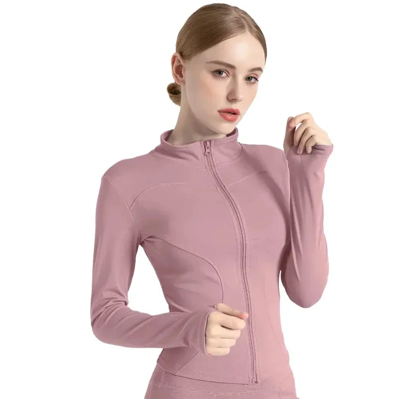 S-3XL Long Sleeve Sports Jacket Women Zip Fitness Yoga Shirt Gym Top Activewear Running Coats Workout Clothes for Cycling Sexy