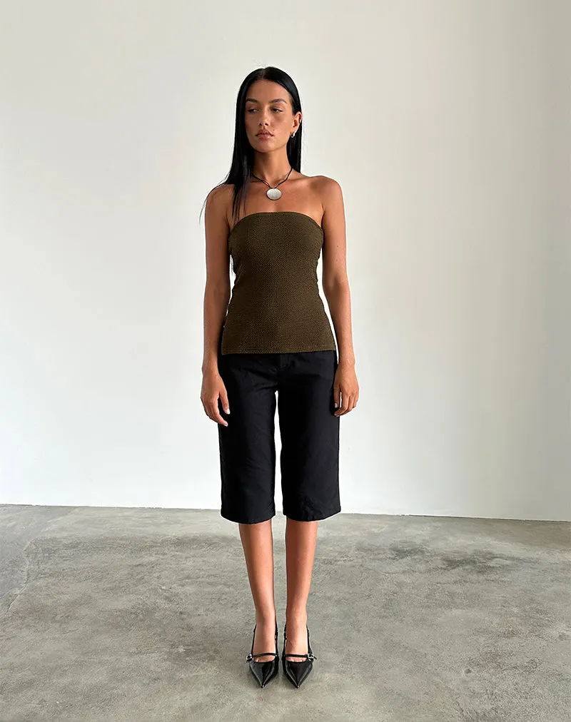 Sadi Tube Top in Textured Chocolate