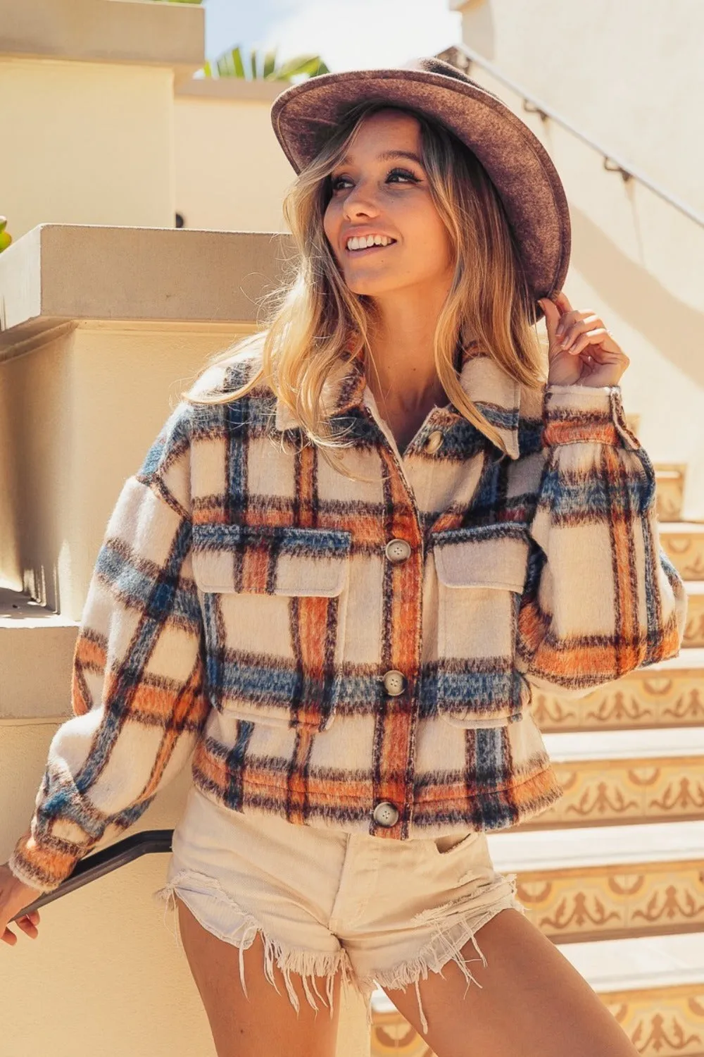 Santa Fe Plaid Crop Jacket