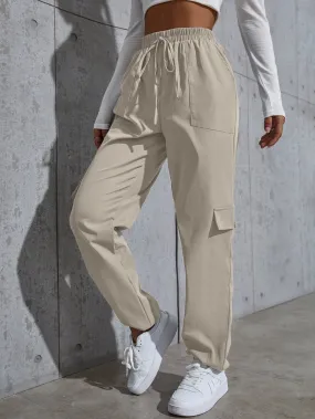 SHEIN Knot Waist Flap Pocket Cargo Pants