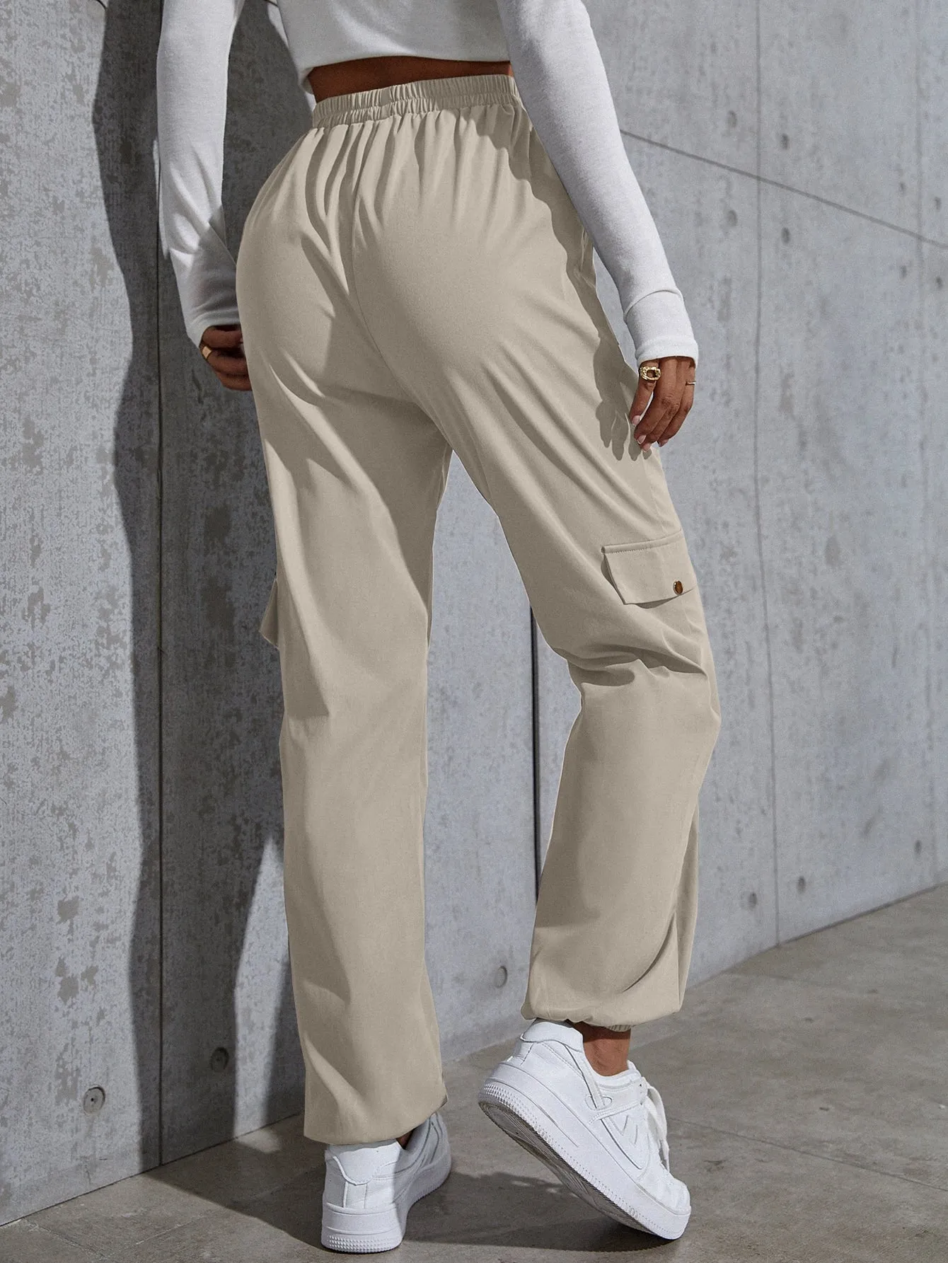 SHEIN Knot Waist Flap Pocket Cargo Pants