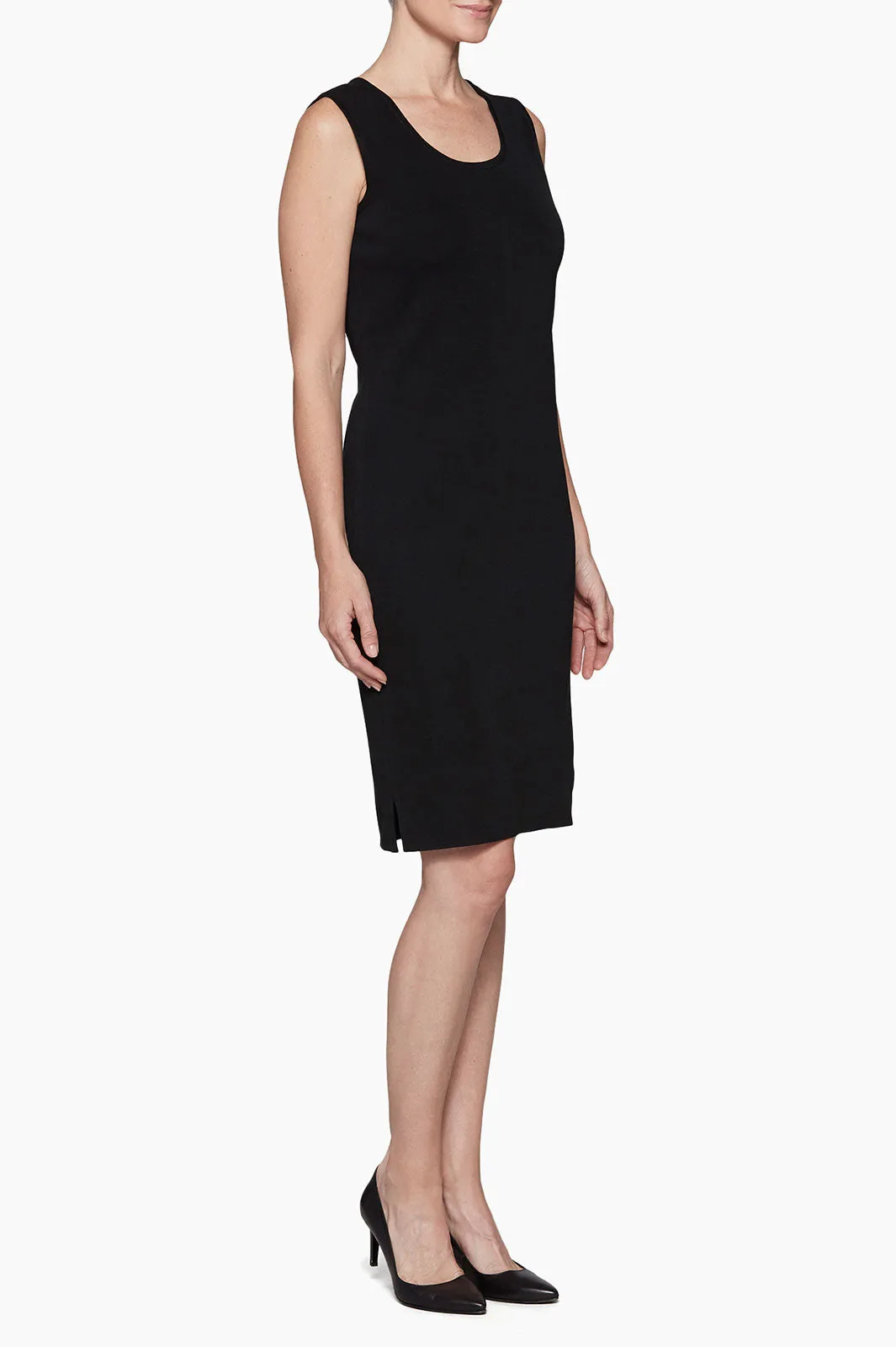 Sleeveless Sheath Knit Dress, Black