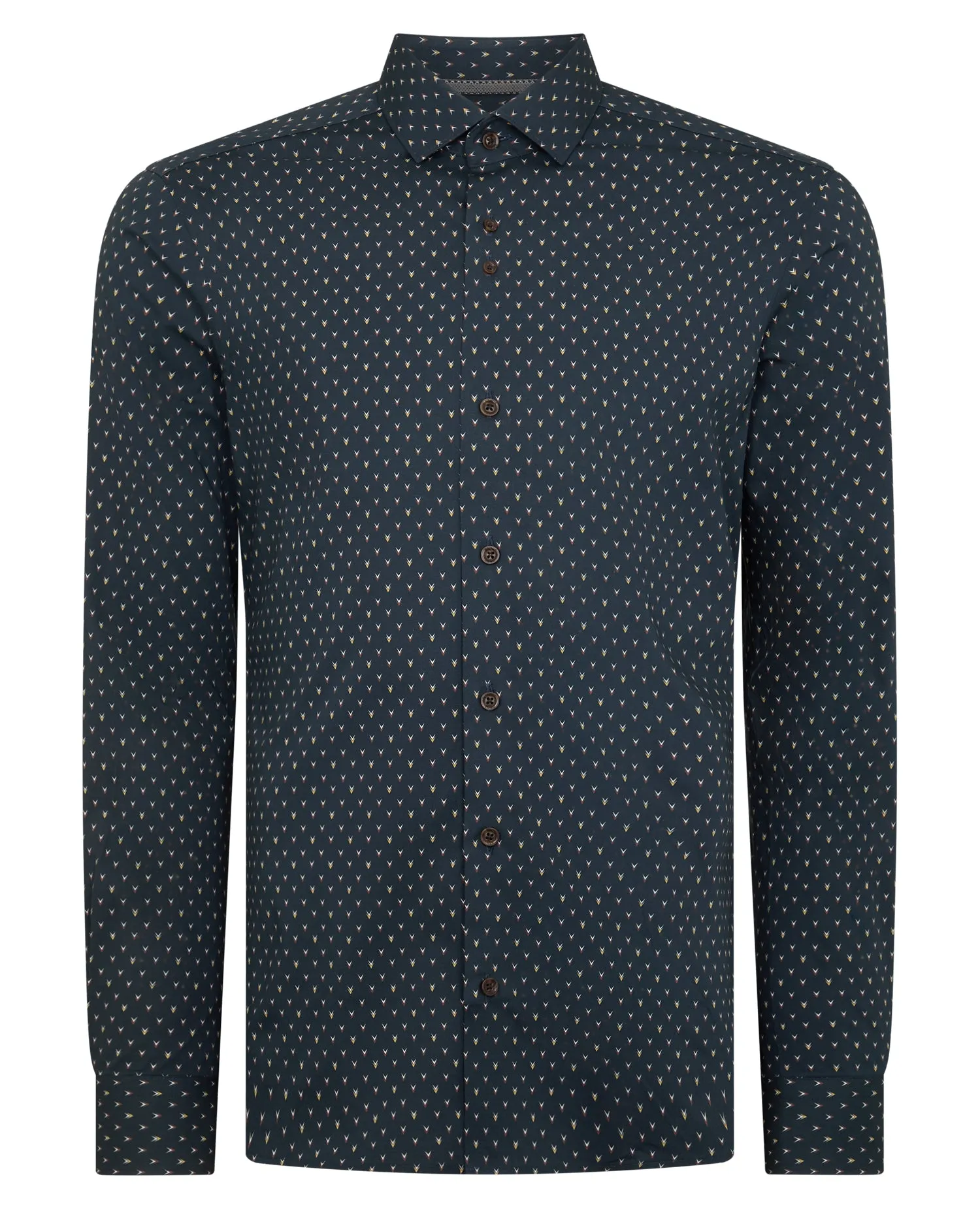 Slim Fit Printed Cotton-Stretch Shirt