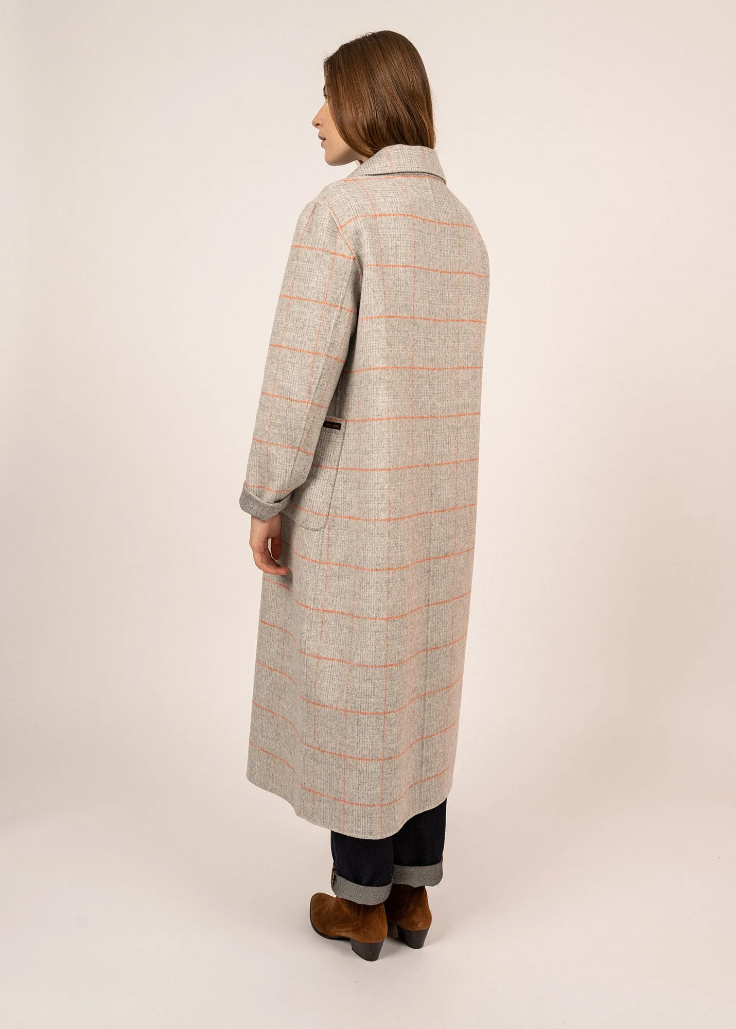 STE LOUISA - Reversible Dress Coat for Women (GREY / ORANGE)