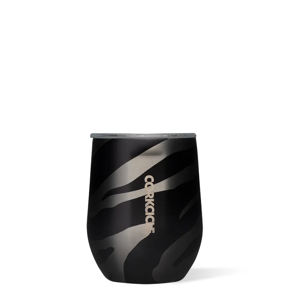 stemless 12 oz - luxe zebra