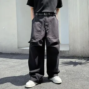 Stereoscopic Wide-leg Overalls Cargo Pants Men's Summer High Street Big Pocket Fashion Trend Trousers Male 9C5848