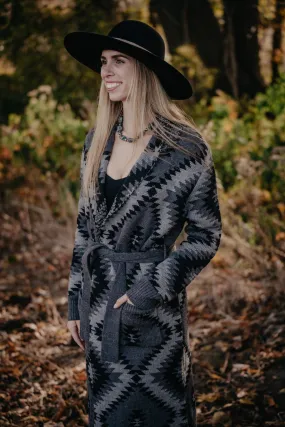 'Tahoe' Women's Grey & Black Aztec Duster Cardigan by Stetson (XS - XL)