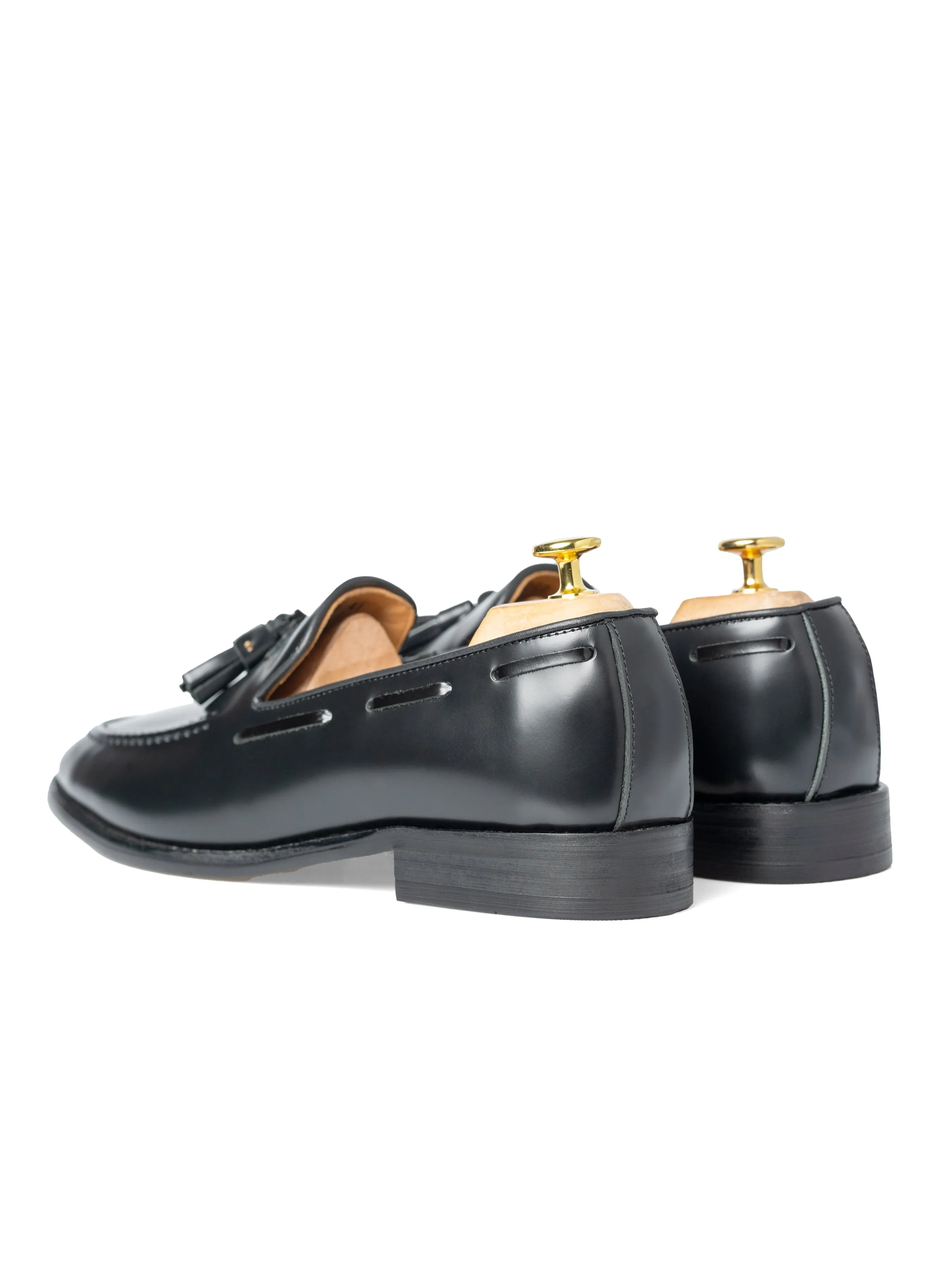 Tassel Loafer - Black Polished Leather