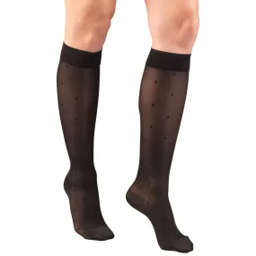 TRUFORM Women's LITES Dot Pattern Sheer Knee Highs New - 15-20 mmHg