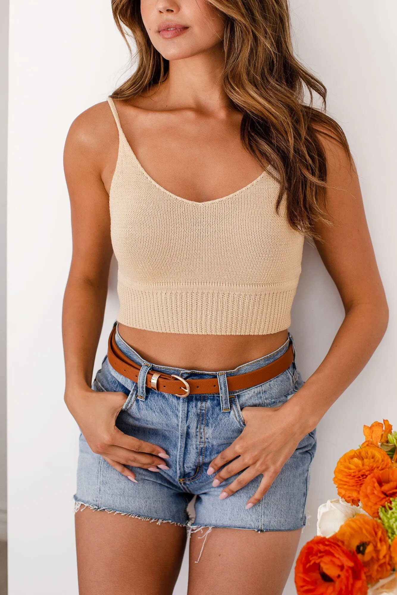 Tyler Natural Knit Crop Top