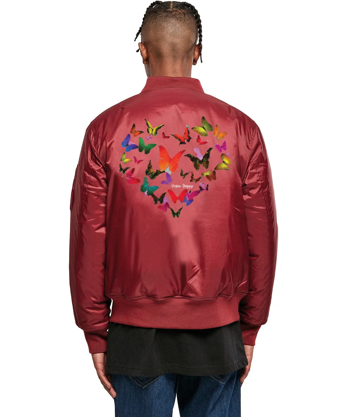 Vegan Happy Men's Bomber Jacket | Multiple Colours