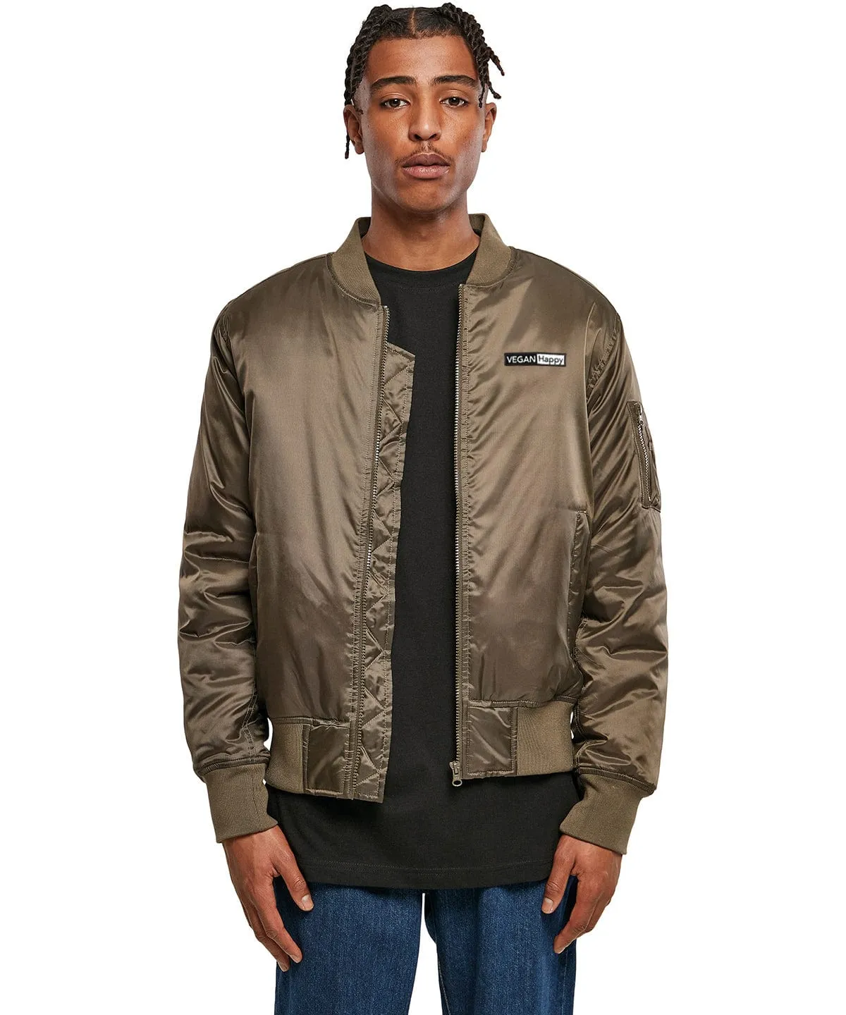 Vegan Happy Men's Bomber Jacket | Multiple Colours