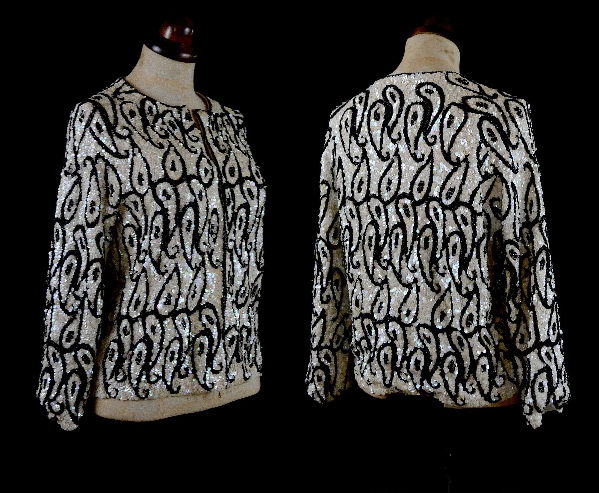 Vintage 1950s Monochrome Sequin Jacket