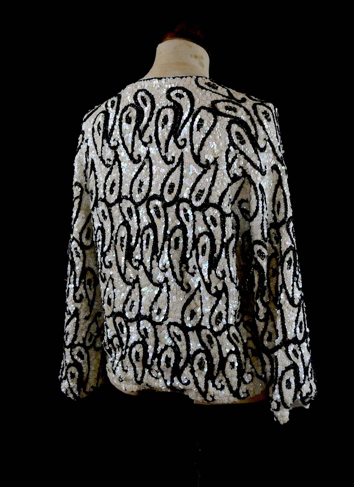 Vintage 1950s Monochrome Sequin Jacket