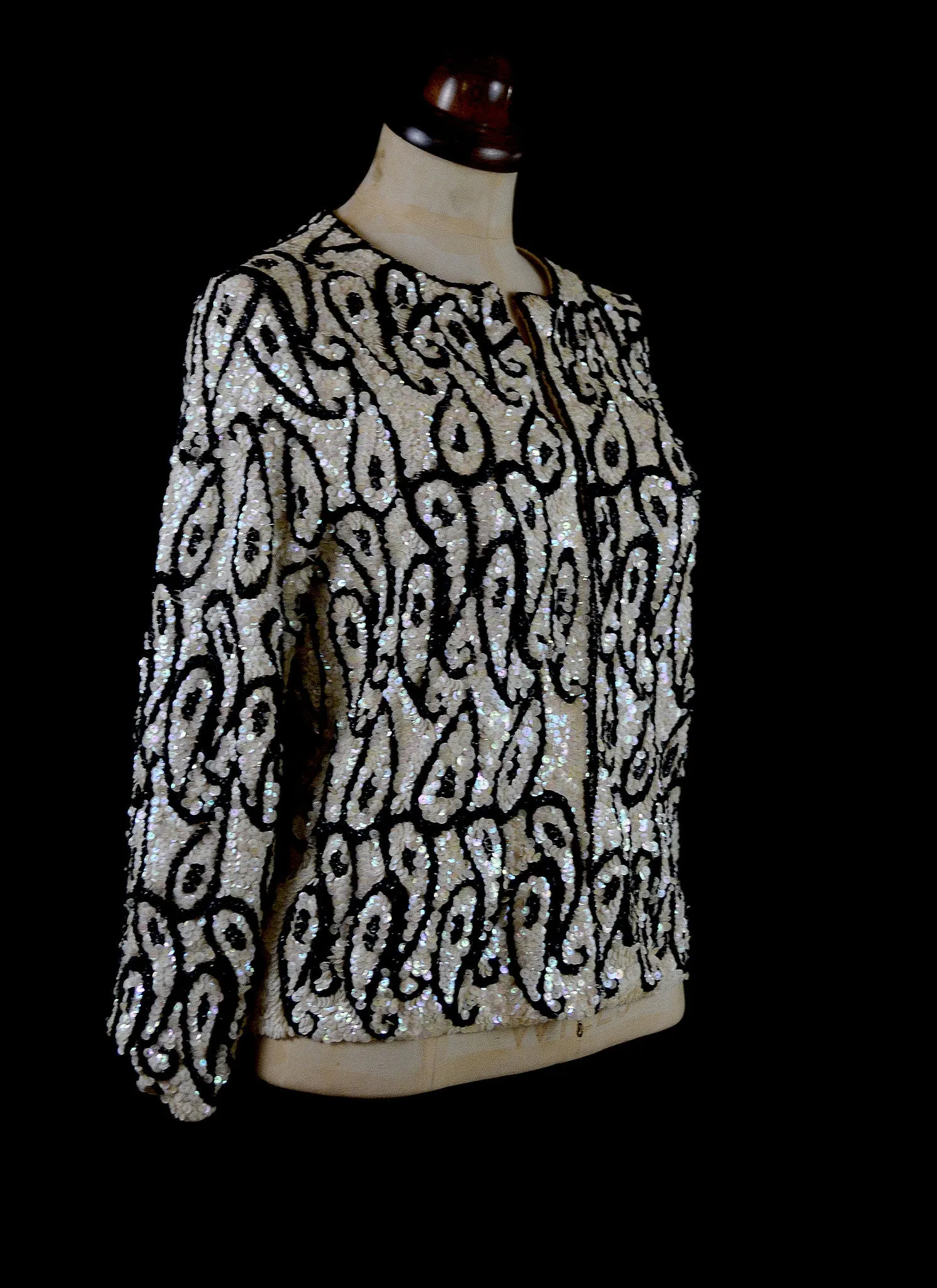 Vintage 1950s Monochrome Sequin Jacket