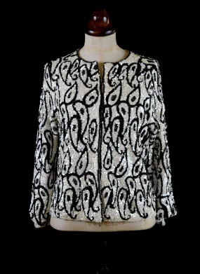 Vintage 1950s Monochrome Sequin Jacket