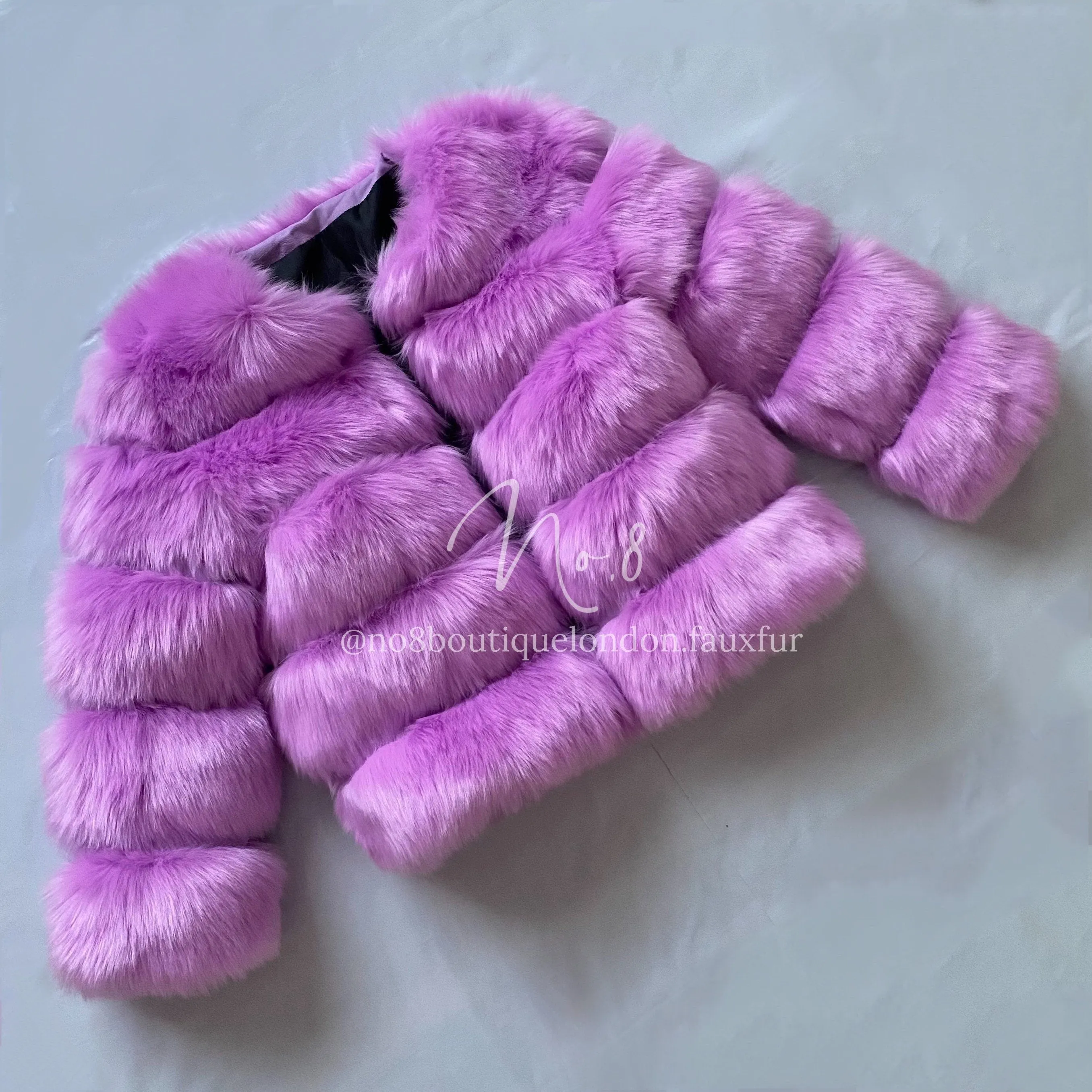 Violet Faux Fur Classic 5 Row Jacket