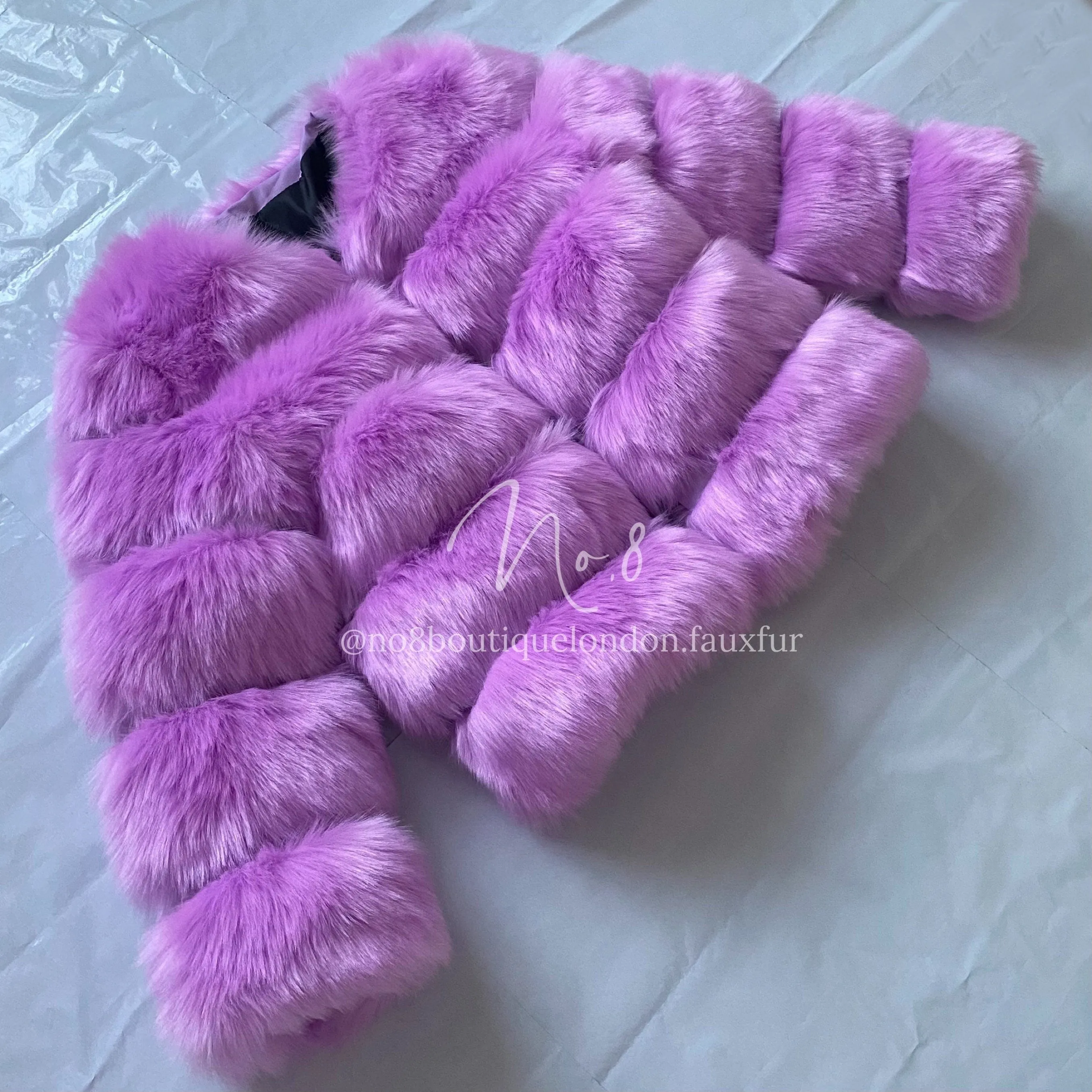 Violet Faux Fur Classic 5 Row Jacket