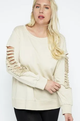 VOL106 - CURVY SWEATSHIRT W/LASER CUT