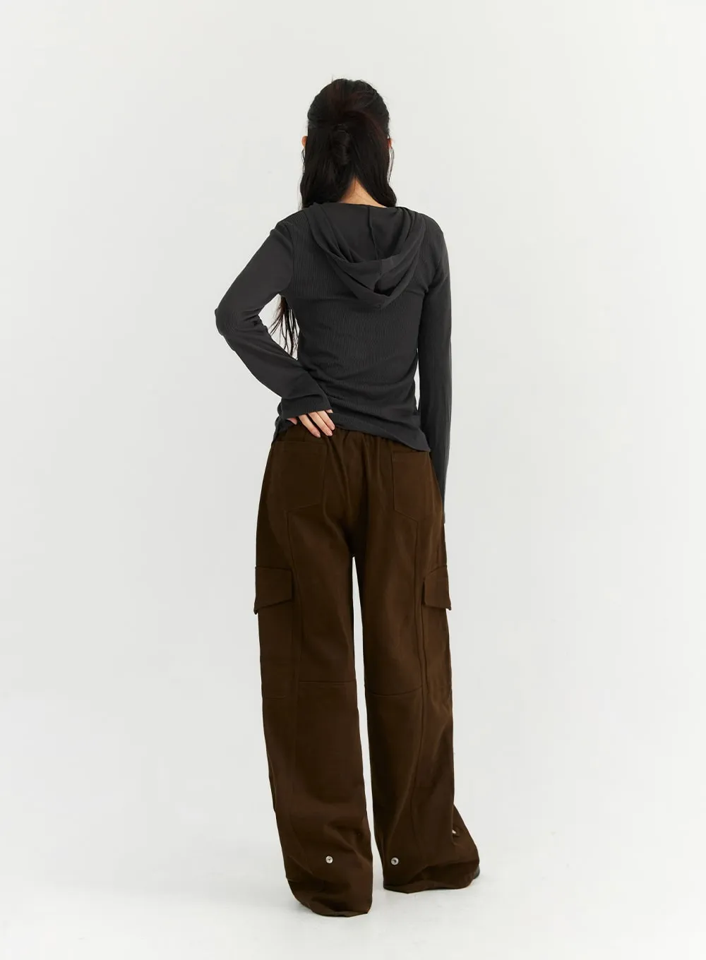 Wide-Leg Cargo Sweat Pants CN303