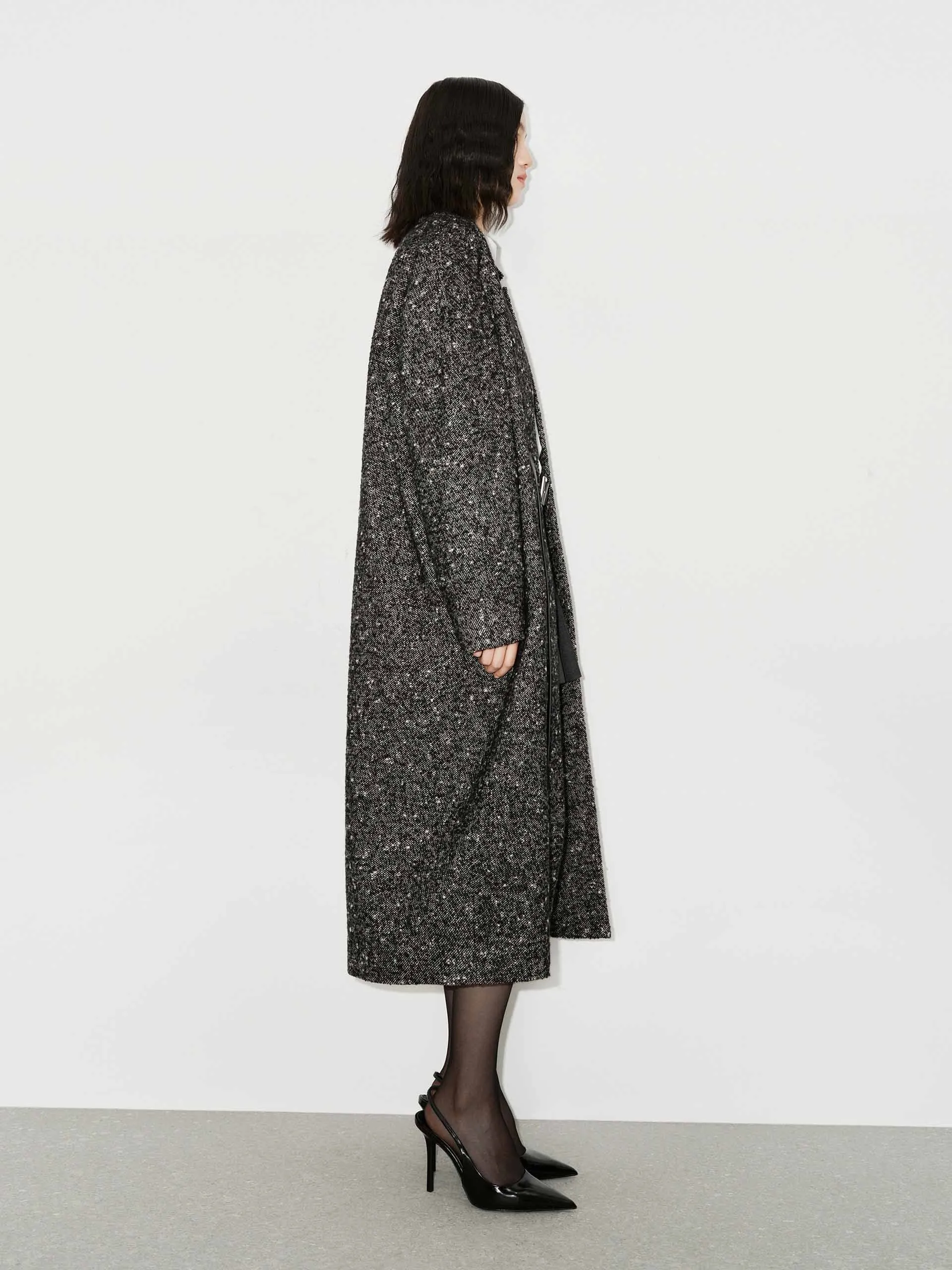 Wool Blend Belted Overcoat