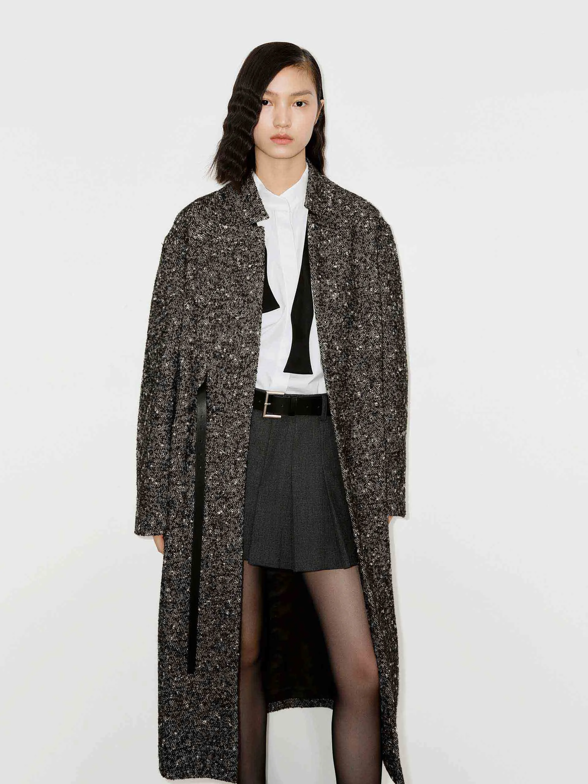 Wool Blend Belted Overcoat