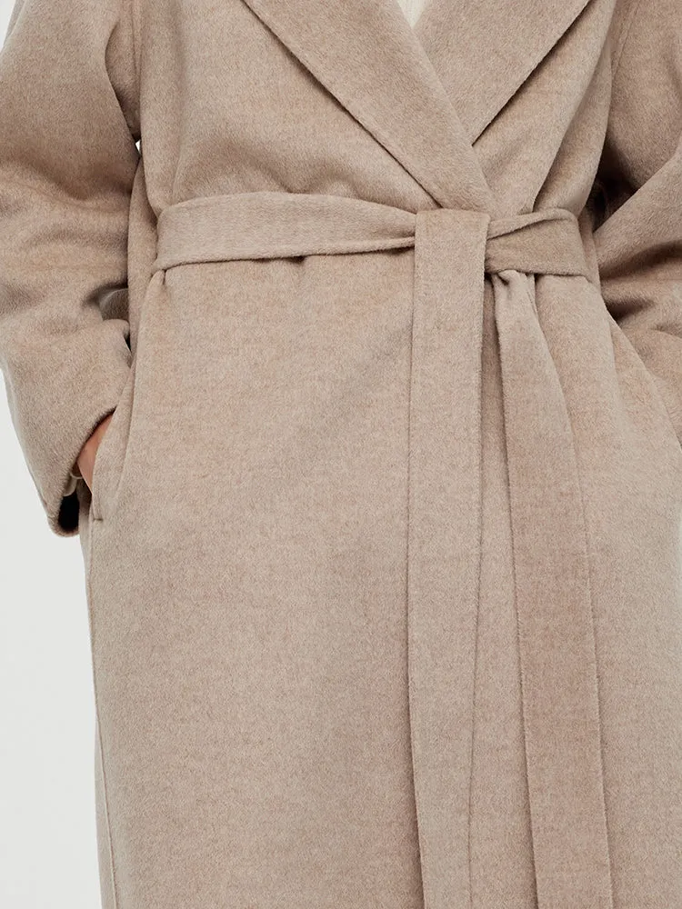 Wool Cashmere Unisex Hooded Wrap Coat