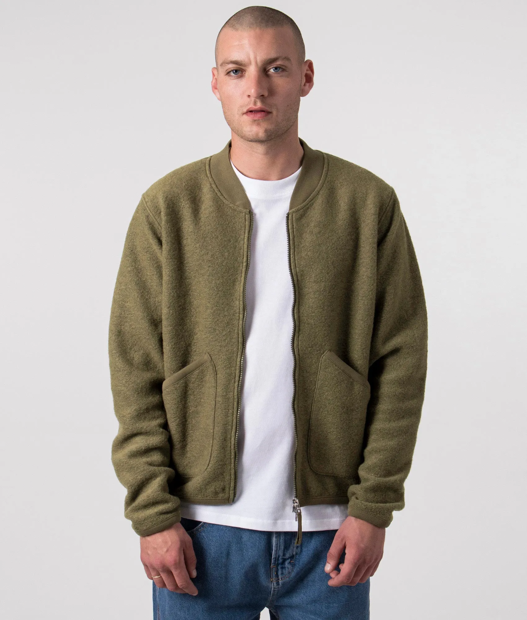 Wool Zip Bomber Jacket