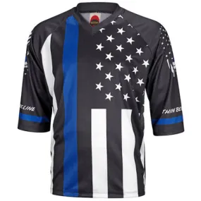 Wrldjry Thin Blue Line Mtb Lg Mens Mtb Thin Blue Line Jersey  Apparel